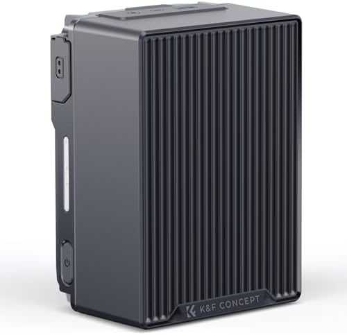 K&F CONCEPT V Mount Battery  99Wh 6700mAh V Mount Battery with PD 100W USB C Fast Charging  with Dual D TAP/A/USB C/DC/TFT Display/Emergency Light for Camera  Camcorder  Monitor  Video Light