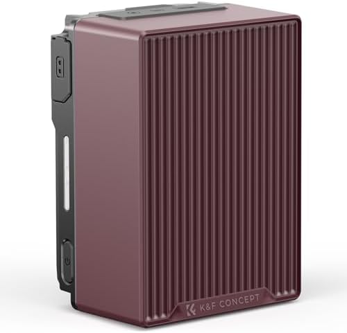 K&F CONCEPT V Mount Battery  99Wh 6700mAh V Mount Battery with PD 100W USB C Fast Charging  with Dual D TAP/A/USB C/DC/TFT Display/Emergency Light for Camera  Camcorder  Monitor  Video Light