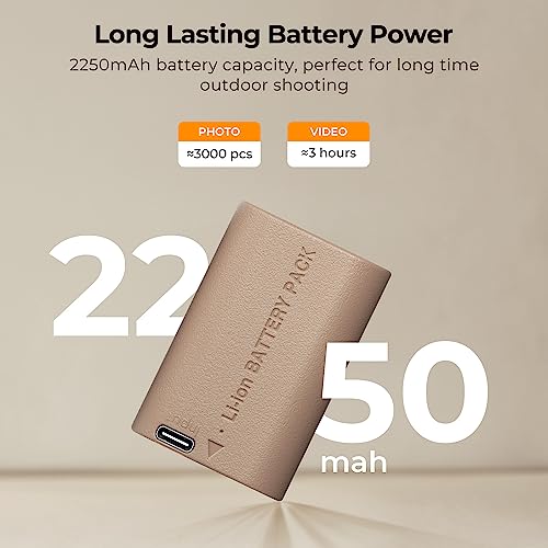 K&F Concept 2 Pack LP E6NH Battery with USB C 2H Fast Charging R7 Battery Compatible with Canon R7 R6 R5  5D 6D 7D Mark II III IV  90D 80D 70D  2250mAh