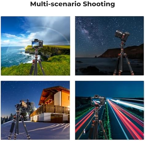 K&F Concept 60 inch Carbon Fiber Camera Tripod Super Lightweight Compact Travel Tripod with 360 Degree Ball Head Quick Release Plate Detachable Monopod 8KG Load Capacity for SLR DSLR C225C0  BA225 