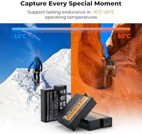 K&F Concept OSMO Action 6 Batería, paquete de 3 cargadores de batería OSMO Action 5 Pro compatibles con cámaras DJI OSMO 360, Action 5 Pro, Action 6, Action 4, Action 3