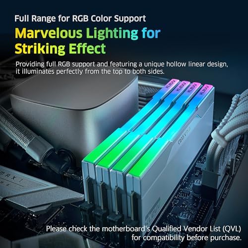 KLEVV CRAS V RGB DDR5 32GB  2x16GB  6400MHz CL30 SK Hynix A Die 1 35V Gaming Desktop Ram Memory XMP 3 0 / AMD Expo Ready   White  KD5AGUA80 64B300J