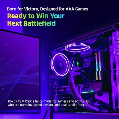 KLEVV CRAS V RGB DDR5 32GB  2x16GB  6400MHz CL30 SK Hynix A Die 1 35V Gaming Desktop Ram Memory XMP 3 0 / AMD Expo Ready   White  KD5AGUA80 64B300J