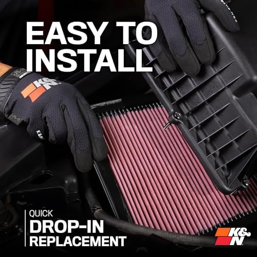 K&N Engine Air Filter  Increase Power & Acceleration  Washable  Premium  Replacement Car Air Filter  Compatible with 2009 2020 Nissan GT R  3 8L V6  33 2413