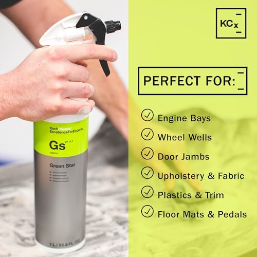 KOCHCHEMIE Green Star   Highly Concentrated Universal Cleaner; NTA  Phosphate  and Solvent Free  Clean Auto Interiors and Exteriors  Engines  Commercial  Home  and Industrial Use  1 Liter
