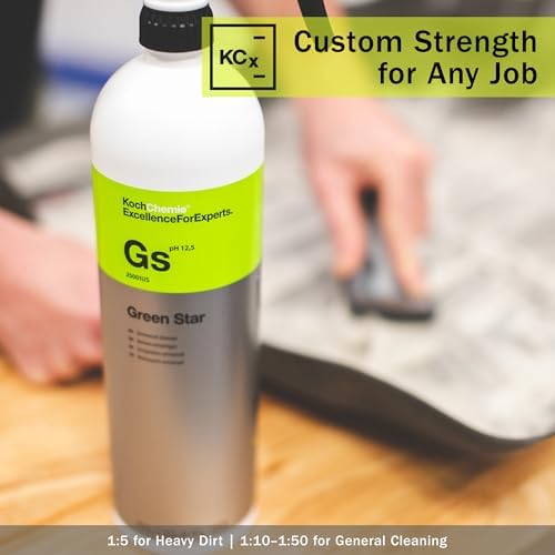 KOCHCHEMIE Green Star   Highly Concentrated Universal Cleaner; NTA  Phosphate  and Solvent Free  Clean Auto Interiors and Exteriors  Engines  Commercial  Home  and Industrial Use  1 Liter