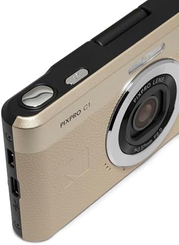 KODAK PIXPRO C1 Friendly Zoom Digital Camera   13MP Compact Point and Shoot with 2 8  180  Tilt LCD Flip Screen  Retro Vintage Design with 4X Zoom and 1080P Full HD Video for Travel  Vlogging  Brown