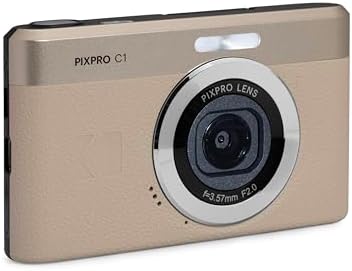 KODAK PIXPRO C1 Friendly Zoom Digital Camera   13MP Compact Point and Shoot with 2 8  180  Tilt LCD Flip Screen  Retro Vintage Design with 4X Zoom and 1080P Full HD Video for Travel  Vlogging  Brown