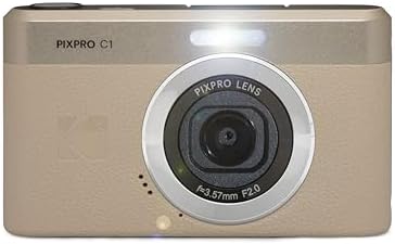 KODAK PIXPRO C1 Friendly Zoom Digital Camera   13MP Compact Point and Shoot with 2 8  180  Tilt LCD Flip Screen  Retro Vintage Design with 4X Zoom and 1080P Full HD Video for Travel  Vlogging  Brown