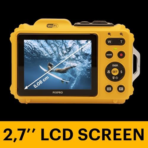 KODAK PIXPRO WPZ2 Rugged Waterproof Shockproof Dustproof WiFi Digital Camera 16MP 4X Optical Zoom 1080P Full HD Video Vlogging Camera 2 7 LCD  Yellow