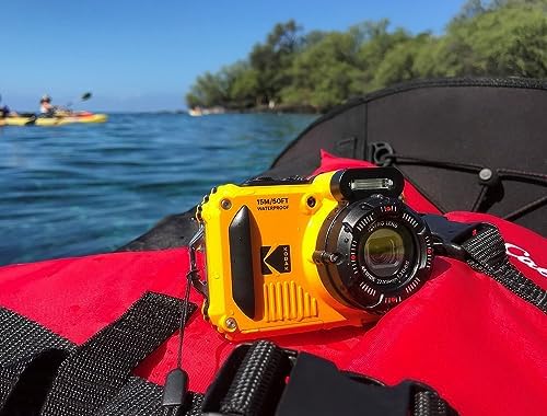 KODAK PIXPRO WPZ2 Waterproof Digital Camera  16MP with 4X Optical Zoom  Shockproof  Dustproof  1080p Video  Wi Fi  Yellow