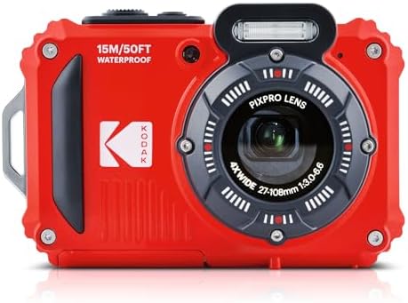 KODAK PIXPRO WPZ2 Waterproof Digital Camera  16MP with 4X Optical Zoom  Shockproof  Dustproof  1080p Video  Wi Fi  Yellow