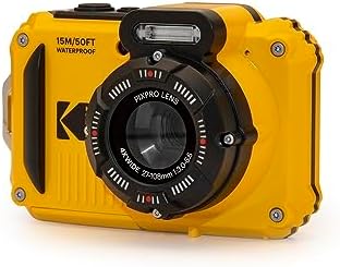 KODAK PIXPRO WPZ2 Waterproof Digital Camera  16MP with 4X Optical Zoom  Shockproof  Dustproof  1080p Video  Wi Fi  Yellow