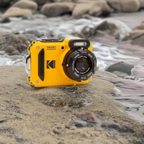 KODAK PIXPRO WPZ2 Waterproof Digital Camera  16MP with 4X Optical Zoom  Shockproof  Dustproof  1080p Video  Wi Fi  Yellow