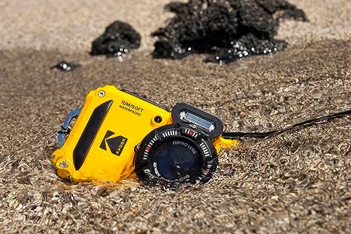 KODAK PIXPRO WPZ2 Waterproof Digital Camera  16MP with 4X Optical Zoom  Shockproof  Dustproof  1080p Video  Wi Fi  Yellow