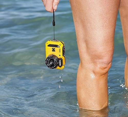 KODAK PIXPRO WPZ2 Waterproof Digital Camera  16MP with 4X Optical Zoom  Shockproof  Dustproof  1080p Video  Wi Fi  Yellow