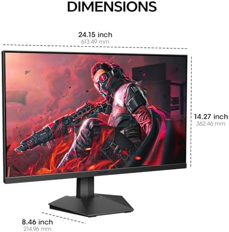 KOORUI 24 5 Inch Gaming Monitor 200Hz  1ms  FHD 1920   1080p  IPS Display  HDR400  90  DCI P3 Color Gamut with Adaptive Sync  HDMI & DP Port  Black  G2511P