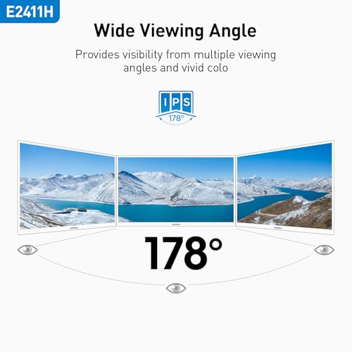 KOORUI 24 inch 120Hz Gaming Monitor IPS FHD  1920 x 1080P  sRGB 99  Support Freesync Computer Monitors VESA Mount HDMI & VGA Ports E2411H