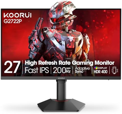 KOORUI 27 4K QD Mini LED Gaming Monitor   Dual Mode  UHD 160Hz or FHD 320Hz   1ms  99  Adobe RGB  HDR1400  90W USB C  HDMI 2 1/DP1 4  VESA  Tilt Height Swivel Vertical Adjustment  Black  S2741LM