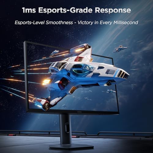 KOORUI 27 4K QD Mini LED Gaming Monitor   Dual Mode  UHD 160Hz or FHD 320Hz   1ms  99  Adobe RGB  HDR1400  90W USB C  HDMI 2 1/DP1 4  VESA  Tilt Height Swivel Vertical Adjustment  Black  S2741LM