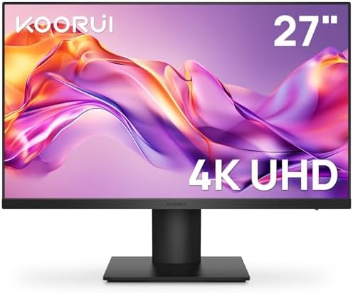 KOORUI 27 4K QD Mini LED Gaming Monitor   Dual Mode  UHD 160Hz or FHD 320Hz   1ms  99  Adobe RGB  HDR1400  90W USB C  HDMI 2 1/DP1 4  VESA  Tilt Height Swivel Vertical Adjustment  Black  S2741LM