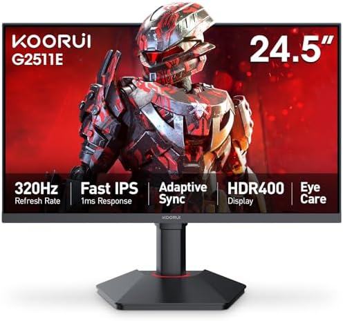 KOORUI 27 4K QD Mini LED Gaming Monitor   Dual Mode  UHD 160Hz or FHD 320Hz   1ms  99  Adobe RGB  HDR1400  90W USB C  HDMI 2 1/DP1 4  VESA  Tilt Height Swivel Vertical Adjustment  Black  S2741LM