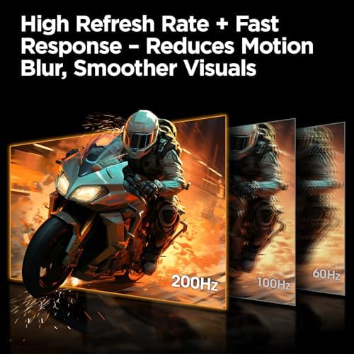 KOORUI 27 Gaming Monitor  200Hz 1ms Fast IPS  WQHD  2560 x 1440p  HDR 400 Display  DCI P3 95  Color Gamut  FreeSync Premium  Adaptive G Sync  HDMI x 2  DisplayPort  G2721P