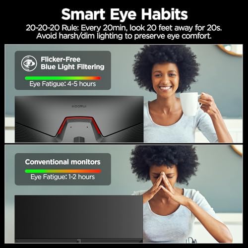KOORUI 27 Gaming Monitor  200Hz 1ms Fast IPS  WQHD  2560 x 1440p  HDR 400 Display  DCI P3 95  Color Gamut  FreeSync Premium  Adaptive G Sync  HDMI x 2  DisplayPort  G2721P
