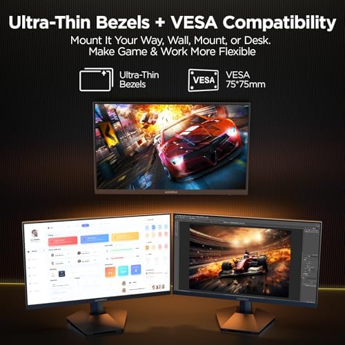 KOORUI 27 Gaming Monitor  200Hz 1ms Fast IPS  WQHD  2560 x 1440p  HDR 400 Display  DCI P3 95  Color Gamut  FreeSync Premium  Adaptive G Sync  HDMI x 2  DisplayPort  G2721P