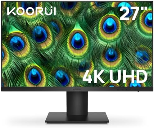 KOORUI 27 Inch QHD Gaming Monitor  200Hz Monitor  1ms  Fast IPS  HDR400  95  DCI P3 Color Gamut  Height/Pivot/Tilt Adjustability  Adaptive Sync Technology  HDMI & DP Ports  2K Display  Black G2722P