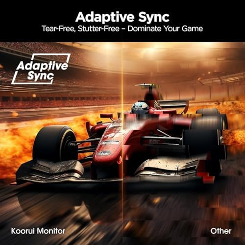 KOORUI 27 Inch QHD Gaming Monitor  200Hz Monitor  1ms  Fast IPS  HDR400  95  DCI P3 Color Gamut  Height/Pivot/Tilt Adjustability  Adaptive Sync Technology  HDMI & DP Ports  2K Display  Black G2722P