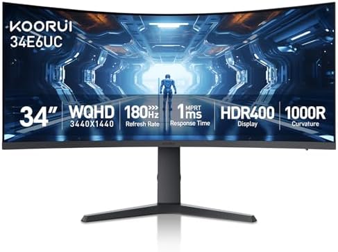 KOORUI 27 Inch QHD Gaming Monitor  200Hz Monitor  1ms  Fast IPS  HDR400  95  DCI P3 Color Gamut  Height/Pivot/Tilt Adjustability  Adaptive Sync Technology  HDMI & DP Ports  2K Display  Black G2722P