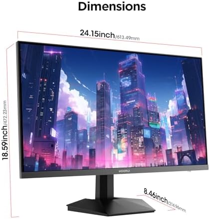 KOORUI 27 Inch QHD Gaming Monitor  200Hz Monitor  1ms  Fast IPS  HDR400  95  DCI P3 Color Gamut  Height/Pivot/Tilt Adjustability  Adaptive Sync Technology  HDMI & DP Ports  2K Display  Black G2722P