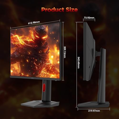 KOORUI 27 Inch QHD Gaming Monitor  200Hz Monitor  1ms  Fast IPS  HDR400  95  DCI P3 Color Gamut  Height/Pivot/Tilt Adjustability  Adaptive Sync Technology  HDMI & DP Ports  2K Display  Black G2722P