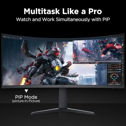 KOORUI 34 inch Curved Ultrawide WQHD 3440 1440 Gaming Monitor  165Hz 1000R  PIP/PBP  1ms MPRT   HDR400  DCI P3 95   FreeSync Premium  1 x DP 1 4 & 2 x HDMI 2 0  Tilt Height Swivel Adjustment  34E6UC