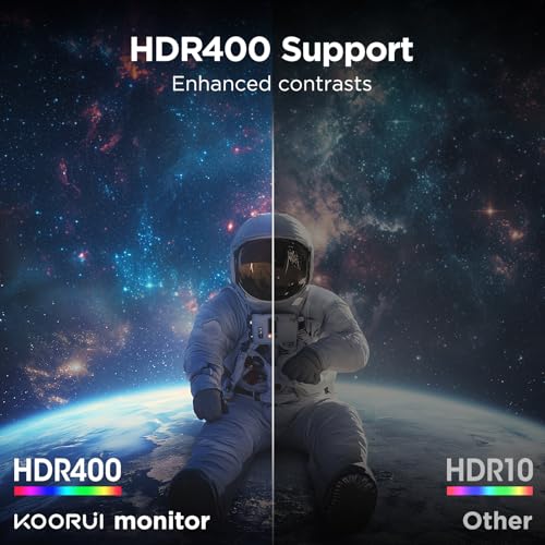 KOORUI 34 inch Curved Ultrawide WQHD 3440 1440 Gaming Monitor  165Hz 1000R  PIP/PBP  1ms MPRT   HDR400  DCI P3 95   FreeSync Premium  1 x DP 1 4 & 2 x HDMI 2 0  Tilt Height Swivel Adjustment  34E6UC