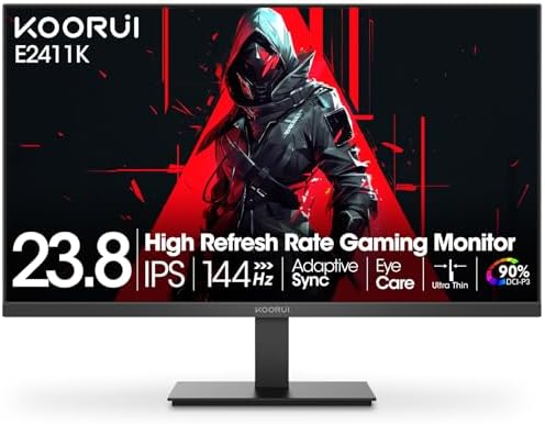KOORUI 34 inch Curved Ultrawide WQHD 3440 1440 Gaming Monitor  180Hz 1000R  PIP/PBP  1ms MPRT   HDR400  DCI P3 95   FreeSync Premium  1 x DP 1 4 & 2 x HDMI 2 0  Tilt Height Swivel Adjustment  34E6UC