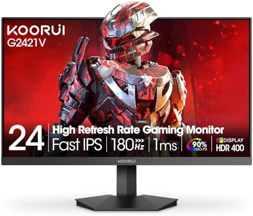 KOORUI 34 inch Curved Ultrawide WQHD 3440 1440 Gaming Monitor  180Hz 1000R  PIP/PBP  1ms MPRT   HDR400  DCI P3 95   FreeSync Premium  1 x DP 1 4 & 2 x HDMI 2 0  Tilt Height Swivel Adjustment  34E6UC