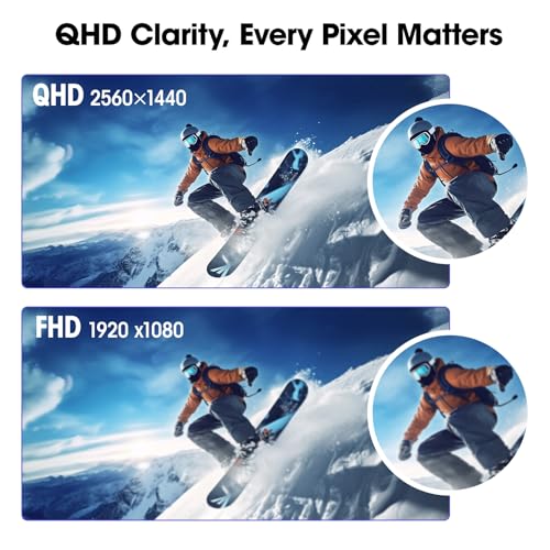 KOORUI Gaming Monitor  QHD 24 Nano IPS Display  1440P 165Hz Computer Monitor  1ms 2K PC Screen  100  sRGB  Adaptive Sync  Height/Tilt/Pivot Adjustment  HDMI  DisplayPort  GP01