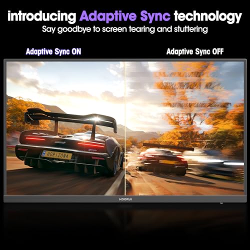 KOORUI Gaming Monitor  QHD 24 Nano IPS Display  1440P 165Hz Computer Monitor  1ms 2K PC Screen  100  sRGB  Adaptive Sync  Height/Tilt/Pivot Adjustment  HDMI  DisplayPort  GP01
