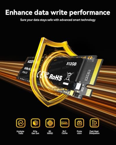 KOOTION 512GB PCIe 3 0 M 2 Internal Solid State Drive PCle 3 0x4 SSD NVMe M 2 2280 Internal SSD Up to 3500MB/s PCIe Gen 3 NVMe SSD Less Heat Large Storage M 2 Internal Solid State Hard Drive for PC