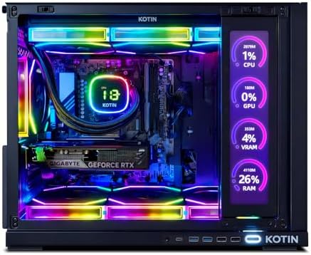 KOTIN Prebuilt Gaming PC Desktop Computer  Ryzen 7 9700X  GeForce RTX 5060 8GB  16GB DDR5 6000MHz  1TB PCIe 4 0 SSD  11 3 Display  360mm Liquid Cooler  WiFi 7  Windows 11 Home  ARGB Gaming Tower G60B