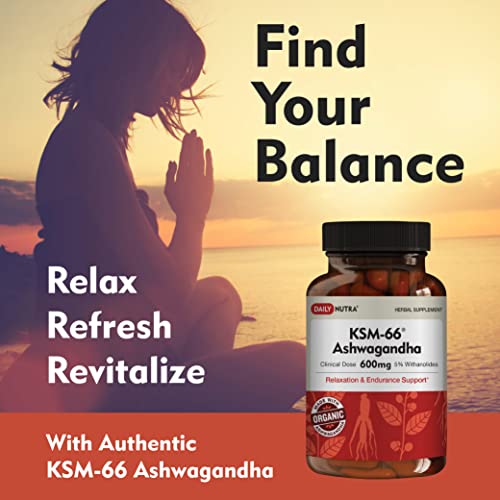 KSM 66 Ashwagandha 600mg Organic Root Extract   High Potency Supplement with 5  Withanolides   Supports Relaxation  Focus  & Energy  270 Capsules