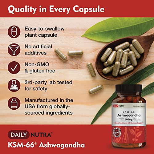KSM 66 Ashwagandha 600mg Organic Root Extract   High Potency Supplement with 5  Withanolides   Supports Relaxation  Focus  & Energy  270 Capsules