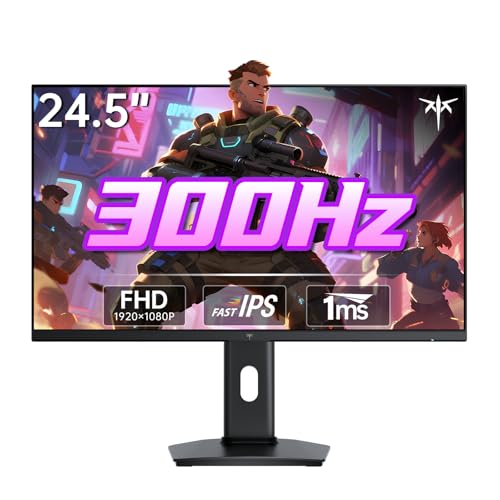 KTC 24 5 Inch 300Hz Gaming Monitor  FHD 1080P 240Hz Fast IPS Monitor  HDR  FreeSync  DisplayPort x1 HDMI x2  119  sRGB  Height/Pivot/Tilt Adjustment  VESA Support  H25Y7