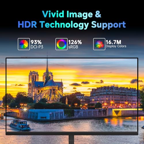 KTC Monitor de computadora FHD 100Hz IPS de 24.5 pulgadas, monitor de juegos de PC 1080P, sincronización adaptativa, luz azul baja, HDR, montaje VESA con HDMI VGA para oficina en casa, H25B7