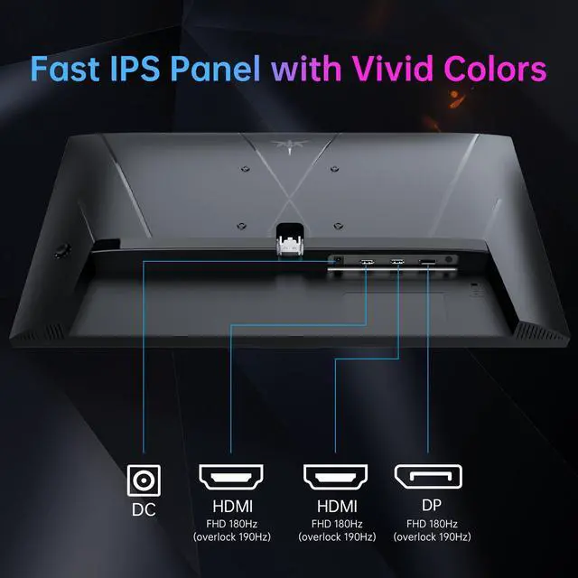 KTC 24 Inch 180Hz/190Hz Gaming Monitor  FHD PC Computer Monitor with Fast IPS Panel  HDR400  133  sRGB  Bluelight Filter  2 HDMI & 1 DP Port  Compatible Freesync and Wall Mountable  H24F8