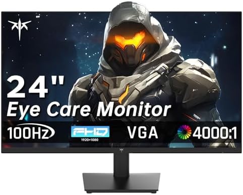 KTC Monitor de computadora de 24 pulgadas, monitor de juegos de oficina FHD 144Hz, IPS, sincronización adaptativa, puerto HDMI y DP, relación de contraste 1500:1, filtro de luz azul, inclinación