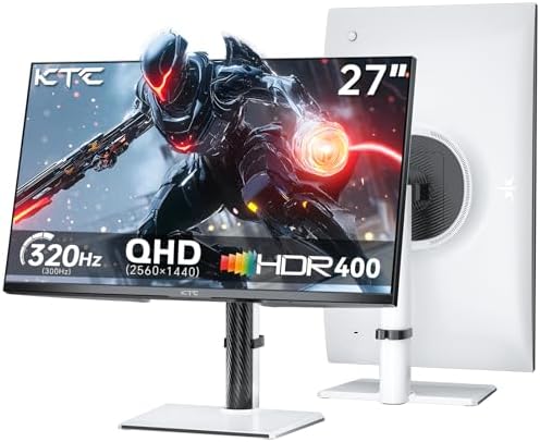 KTC Monitor de computadora de 24 pulgadas, monitor de juegos de oficina FHD 144Hz, IPS, sincronización adaptativa, puerto HDMI y DP, relación de contraste 1500:1, filtro de luz azul, inclinación