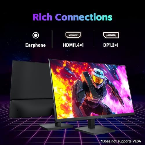 KTC Monitor de computadora de 24 pulgadas, monitor de juegos de oficina FHD 144Hz, IPS, sincronización adaptativa, puerto HDMI y DP, relación de contraste 1500:1, filtro de luz azul, inclinación